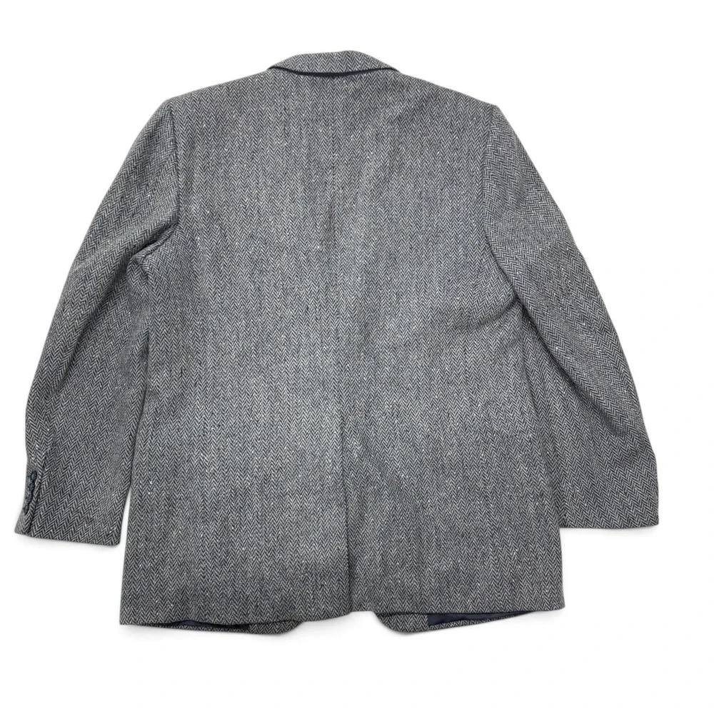 Ermenegildo Zegna Herringbone Virgin Wool Blazer Menns 46R Sport Coat Blue Grey